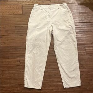 Eileen Fisher Women's White Organic Cotton/Hemp Tapered Pant Size 6